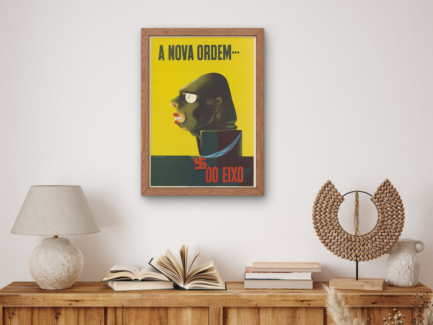 A Nova Ordem Do Eixo by Edward McKnight Kauffer 1940, Wall Art Print, Fine Art Reproduction, Museum Quality Decor, Poster