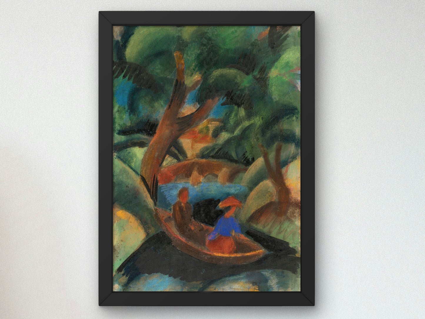 Couple in the Boat by August Macke 1913, Wall Art Print, Fine Art Reproduction, Museum Quality Decor, Poster