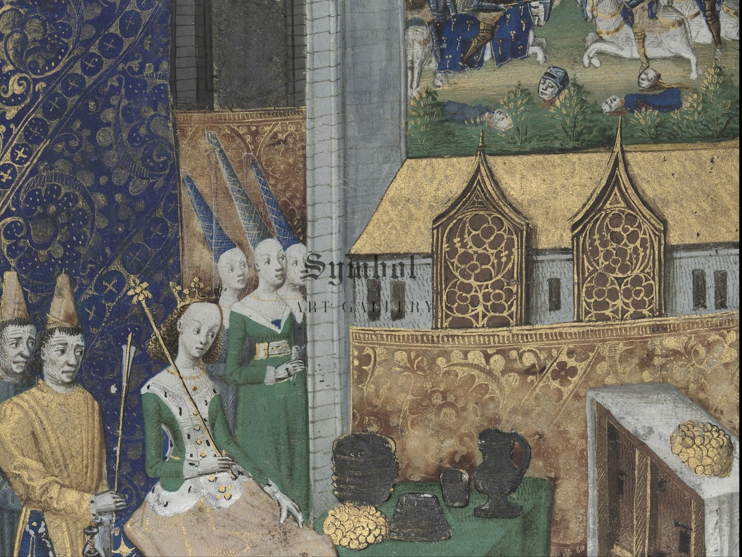 Queen Medusa and Her Court by Maître François 1470, Wall Art Print, Fine Art Reproduction, Museum Quality Decor, Poster