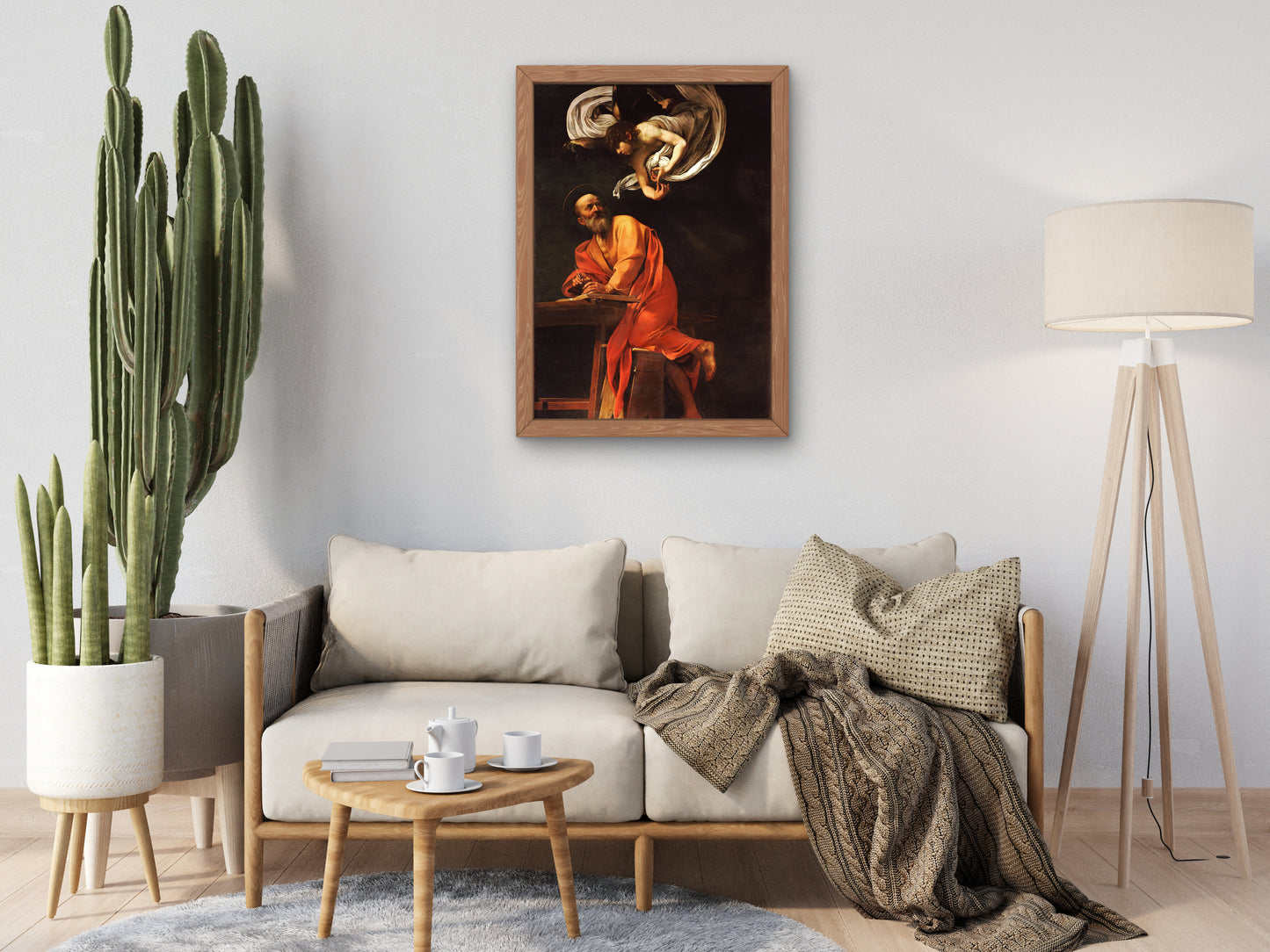 Saint Matthew and the Angel by Caravaggio 1600, Wall Art Print, Fine Art Reproduction, Museum Quality Decor, Poster