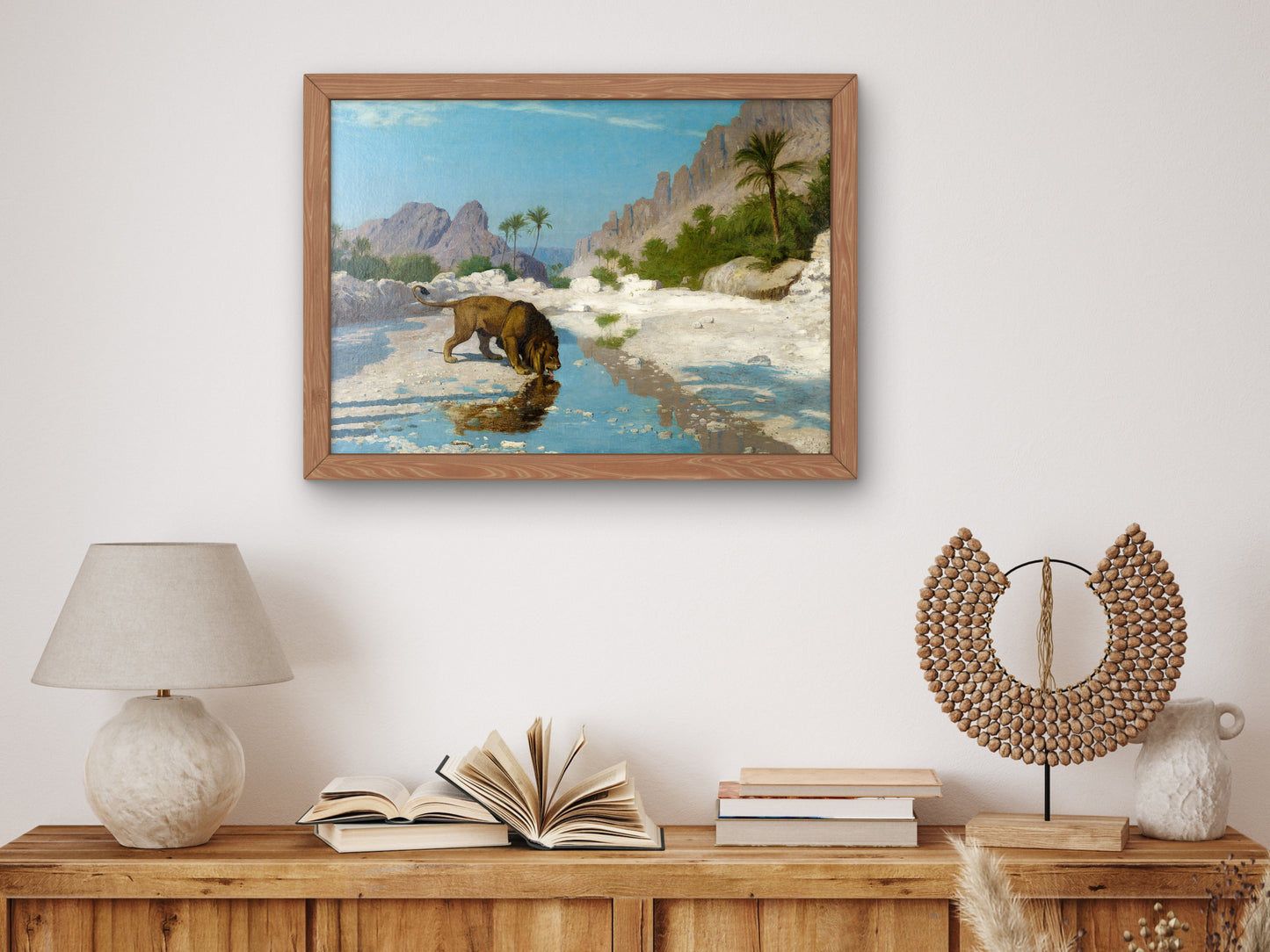 Lion in the Desert by Jean Léon Gérôme 1885, Wall Art Print, Fine Art Reproduction, Museum Quality Decor, Poster