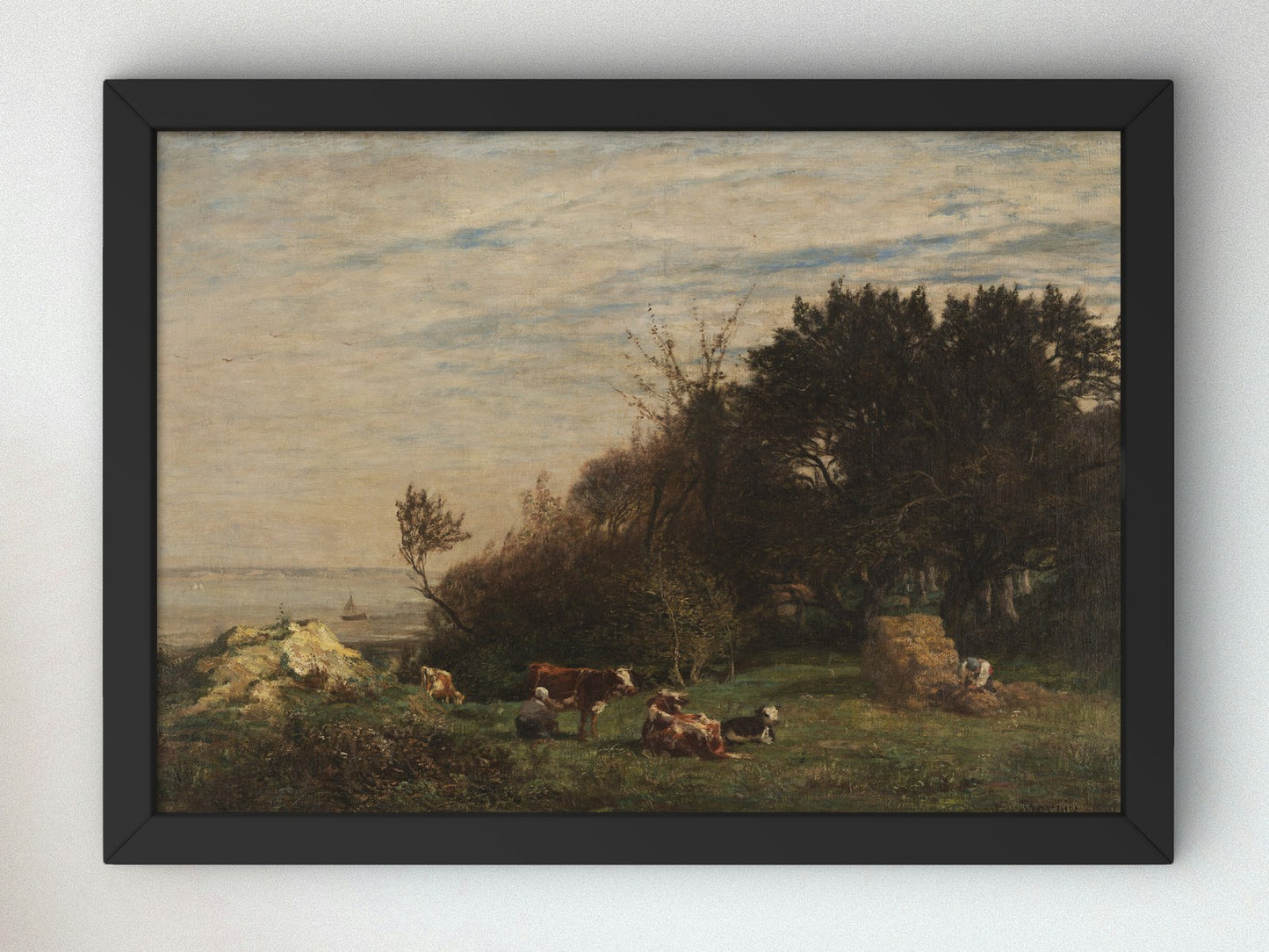 The Farm at Saint Simeon by Eugène Boudin 1856, Wall Art Print, Fine Art Reproduction, Museum Quality Decor, Poster