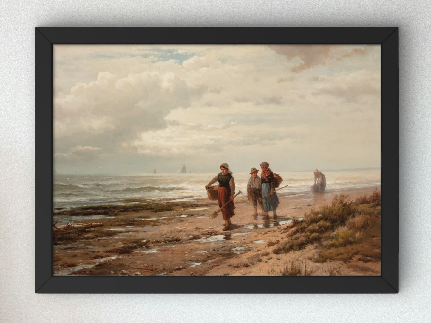 Clam Gatherers by Edward Moran 1881, Wall Art Print, Fine Art Reproduction, Museum Quality Decor, Poster