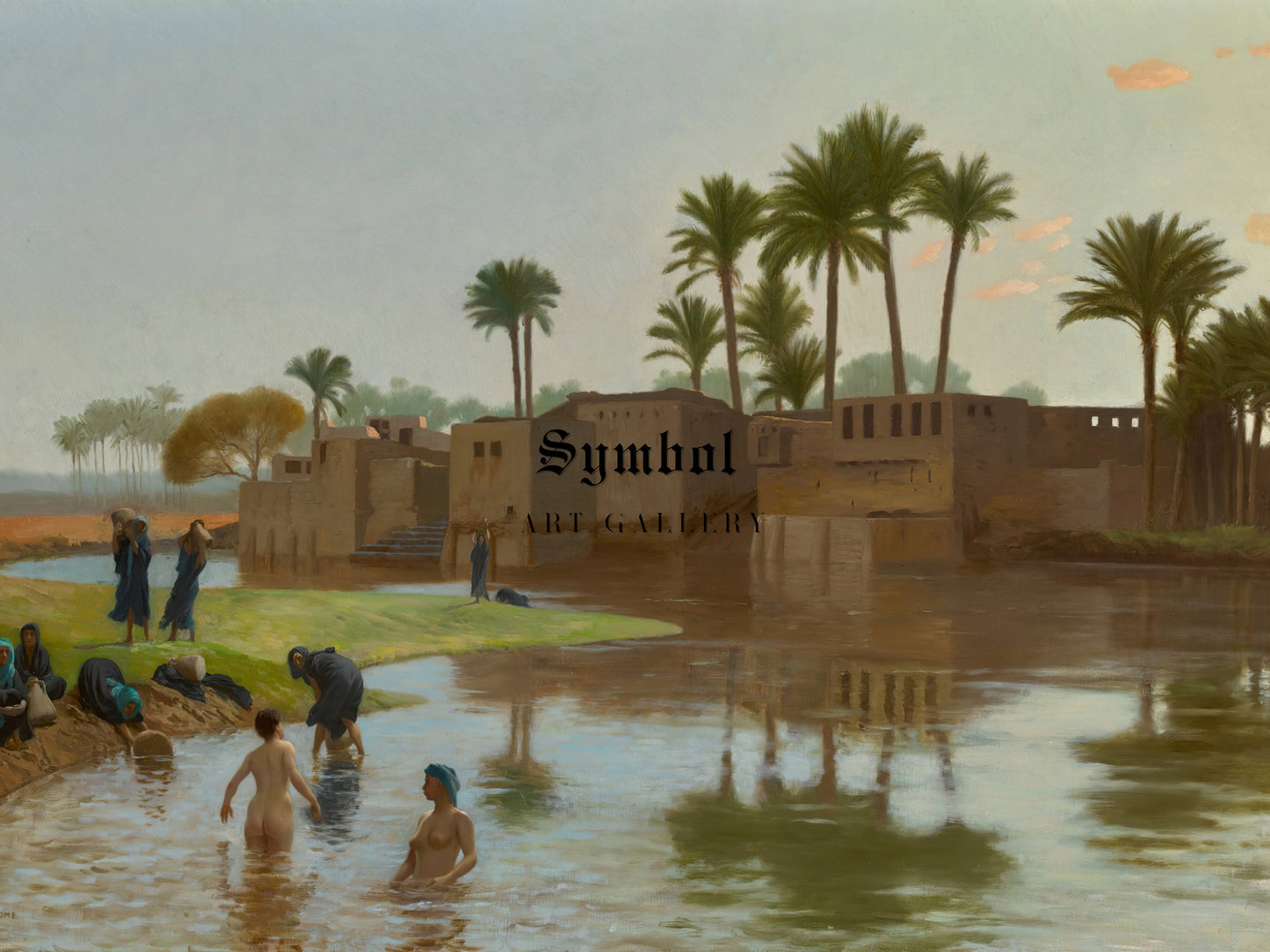 Fellah Women at the Bath by Jean Léon Gérôme, Wall Art Print, Fine Art Reproduction, Museum Quality Decor, Poster