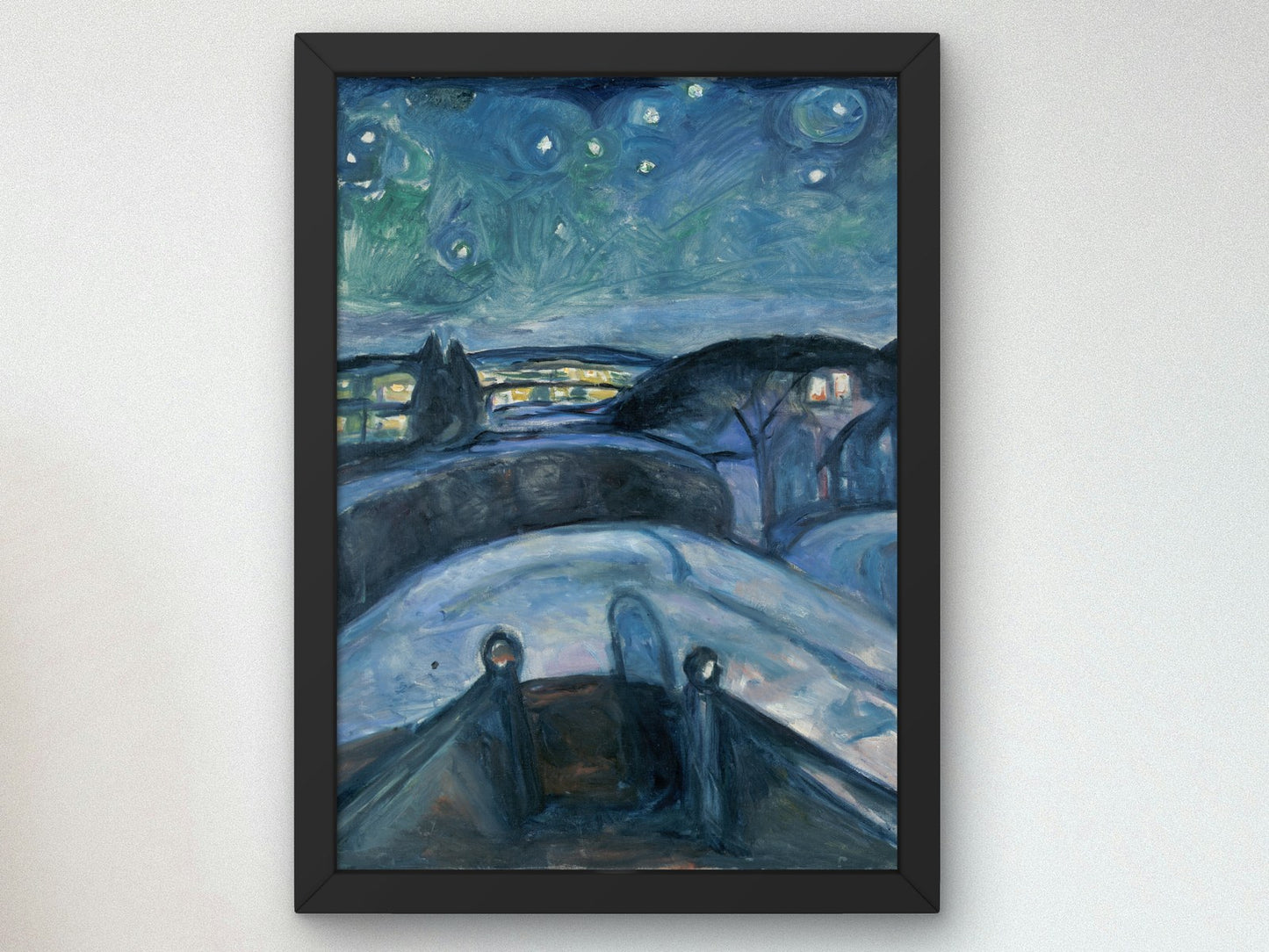 Starry Night by Edvard Munch 1922, Wall Art Print, Fine Art Reproduction, Museum Quality Decor, Poster