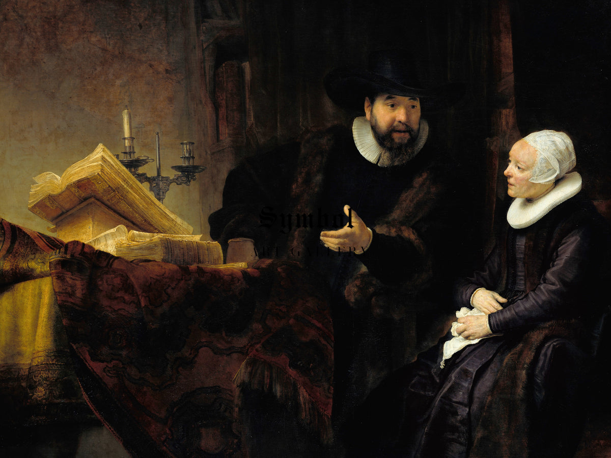 The Mennonite Preacher Anslo and His Wife by Rembrandt van Rijn 1641, Wall Art Print, Fine Art Reproduction, Museum Quality Decor, Poster