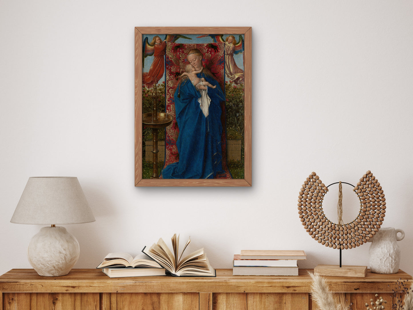 Madonna at the Fountain by Jan van Eyck 1439, Wall Art Print, Fine Art Reproduction, Museum Quality Decor, Poster