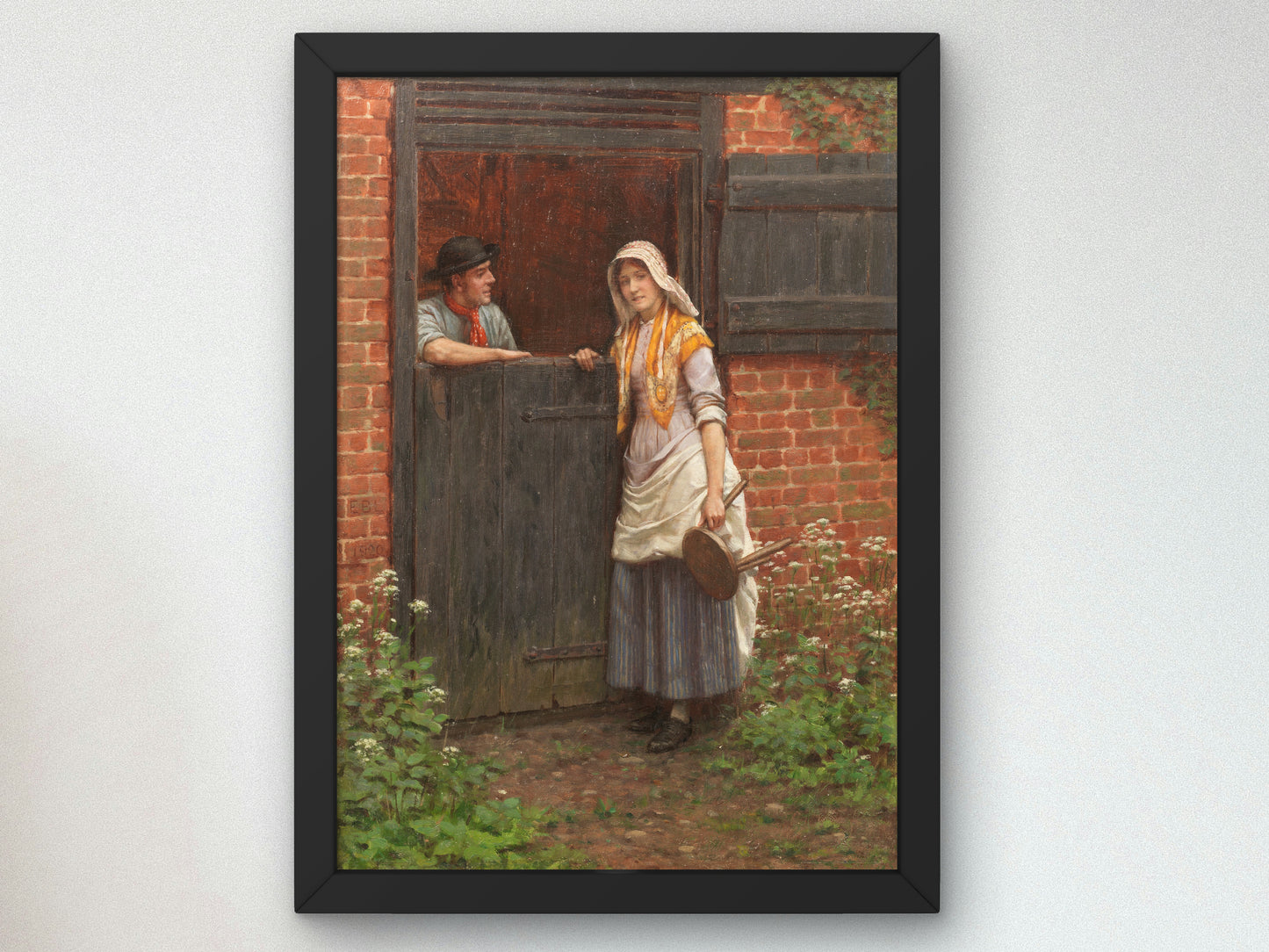 An Oft Told Tale by Edmund Blair Leighton 1920, Wall Art Print, Fine Art Reproduction, Museum Quality Decor, Poster