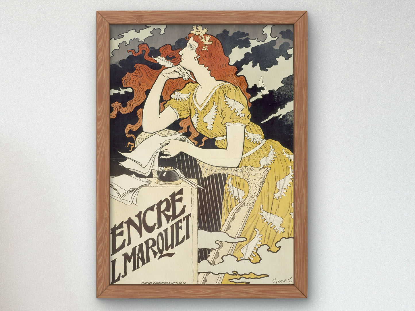 Encre L. Marquet by Eugène Grasset 1892, Wall Art Print, Fine Art Reproduction, Museum Quality Decor, Poster