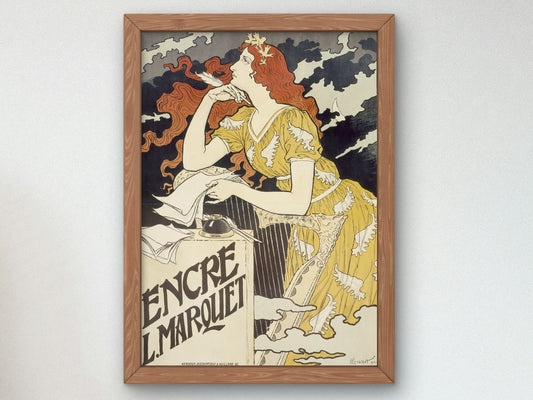 Encre L. Marquet by Eugène Grasset 1892, Wall Art Print, Fine Art Reproduction, Museum Quality Decor, Poster