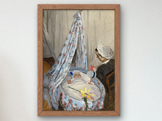 The Cradle Camille with the Artist's Son Jean by Claude Monet 1867, Wall Art Print, Fine Art Reproduction, Museum Quality Decor, Poster
