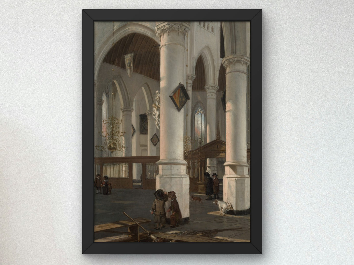 Interior of the Oude Kerk, Delft by Emanuel de Witte 1650, Wall Art Print, Fine Art Reproduction, Museum Quality Decor, Poster