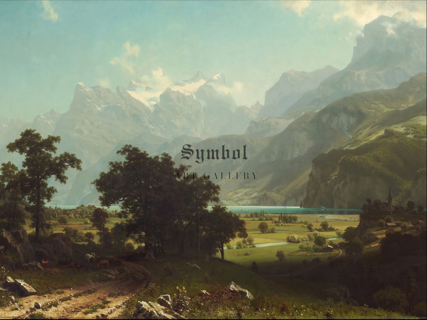 Lake Lucerne by Albert Bierstadt 1858, Wall Art Print, Fine Art Reproduction, Museum Quality Decor, Poster