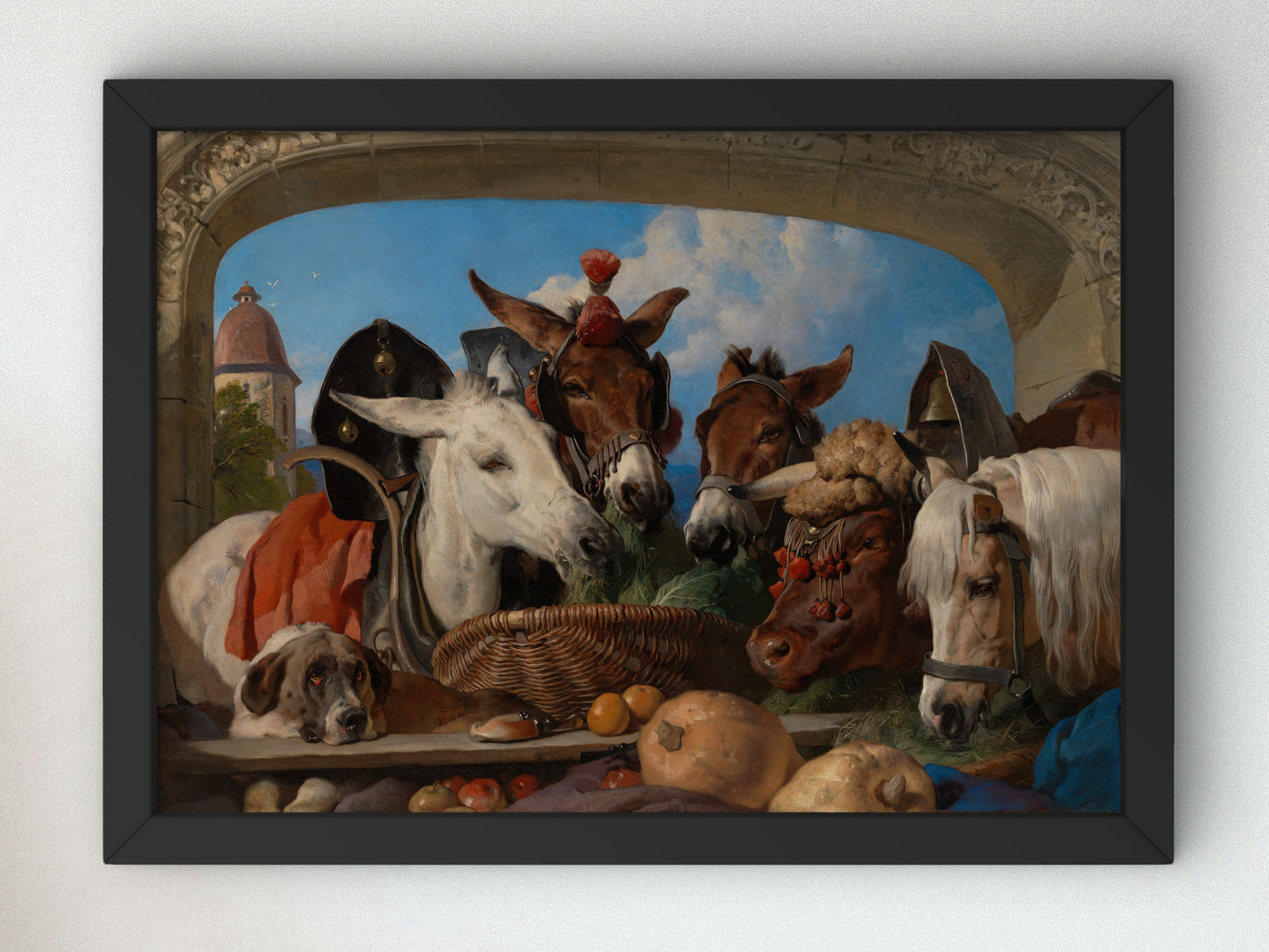 A Group of Animals Geneva by Edwin Henry Landseer 1851, Wall Art Print, Fine Art Reproduction, Museum Quality Decor, Poster