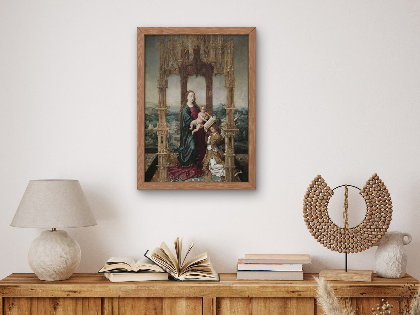 Virgin and Child under a Canopy by Jan Gossaert 1520, Wall Art Print, Fine Art Reproduction, Museum Quality Decor, Poster