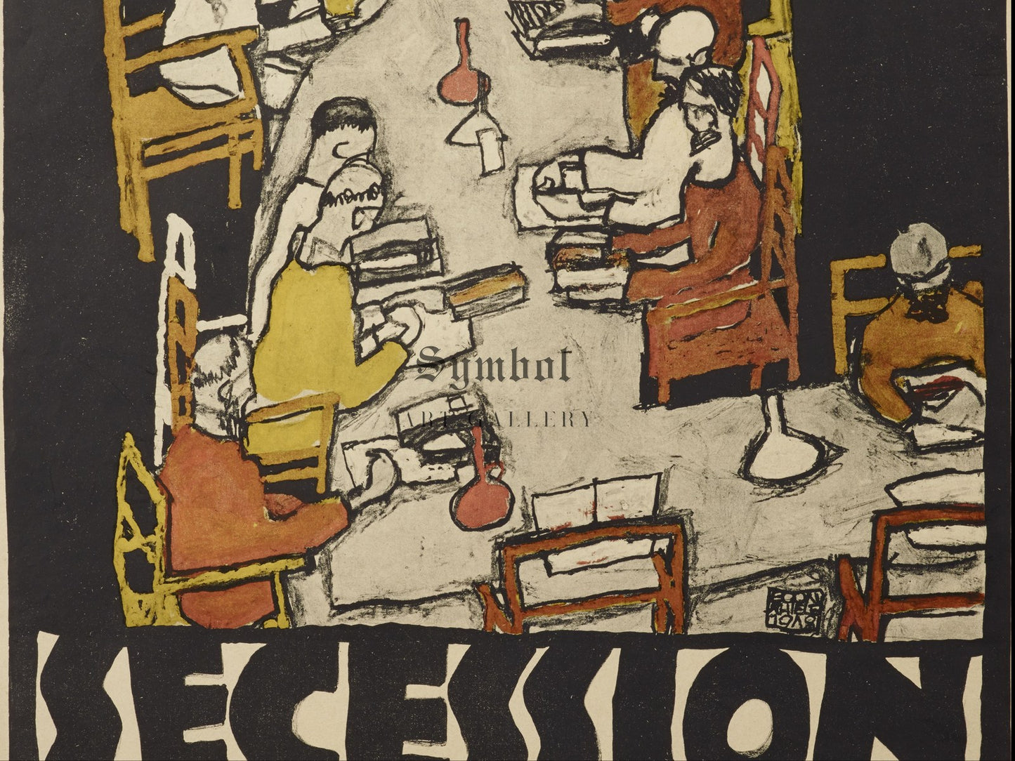 Poster for the XLIX Exhibition of the Vienna Secession by Egon Schiele 1918, Wall Art Print, Fine Art Reproduction, Museum Quality Decor