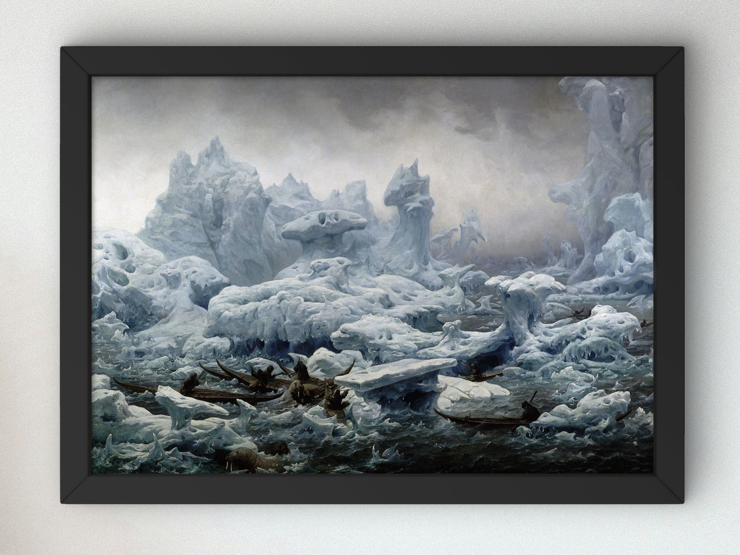 Arctic Ocean Walrus Hunt by François Auguste Biard 1841, Wall Art Print, Fine Art Reproduction, Museum Quality Decor, Poster