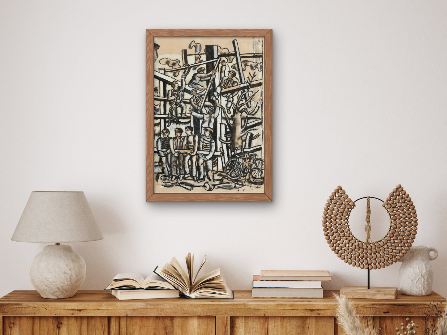 The Constructors with Bicycle by Fernand Léger 1950, Wall Art Print, Fine Art Reproduction, Museum Quality Decor, Poster