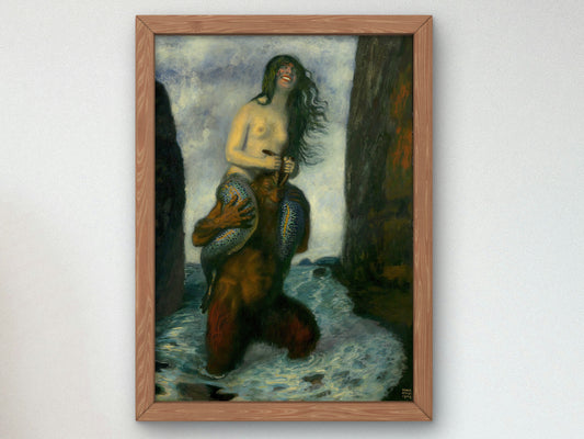 Faun and Nymph by Franz von Stuck 1902, Wall Art Print, Fine Art Reproduction, Museum Quality Decor, Poster