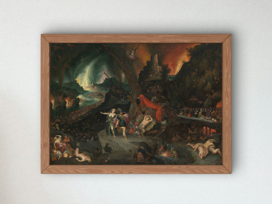 Aeneas and the Sibyl in the Underworld by Jan Brueghel the Younger 1630, Wall Art Print, Fine Art Reproduction, Museum Quality Decor, Poster