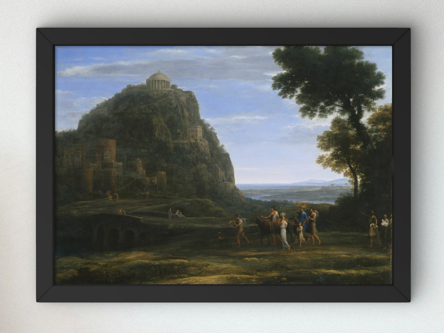 View of Delphi with a Procession by Claude Lorrain 1673, Wall Art Print, Fine Art Reproduction, Museum Quality Decor, Poster