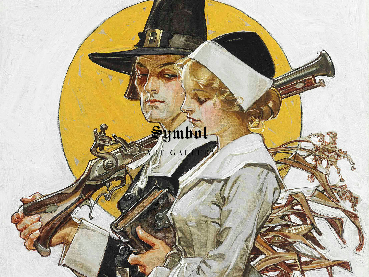 Giving Thanks by Joseph Christian Leyendecker 1910, Wall Art Print, Fine Art Reproduction, Museum Quality Decor, Poster