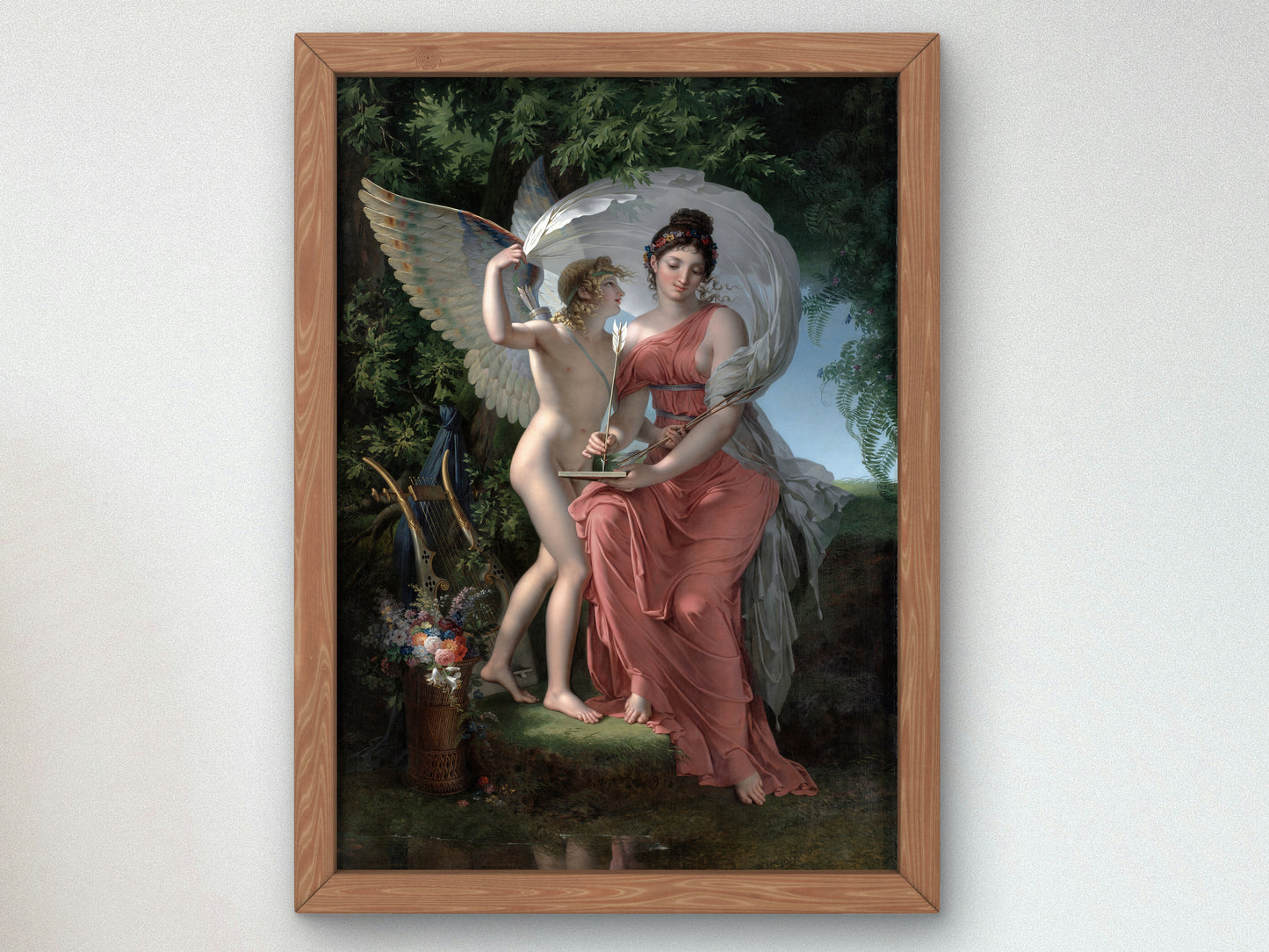 Erato, Muse of Lyrical Poetry by Charles Meynier 1800, Wall Art Print, Fine Art Reproduction, Museum Quality Decor, Poster