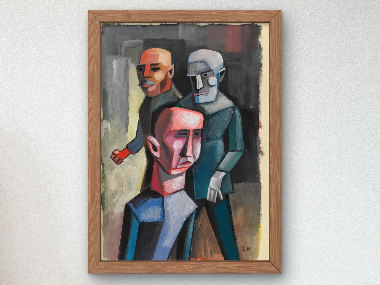 Three Men by Karl Wiener 1935, Wall Art Print, Fine Art Reproduction, Museum Quality Decor, Poster