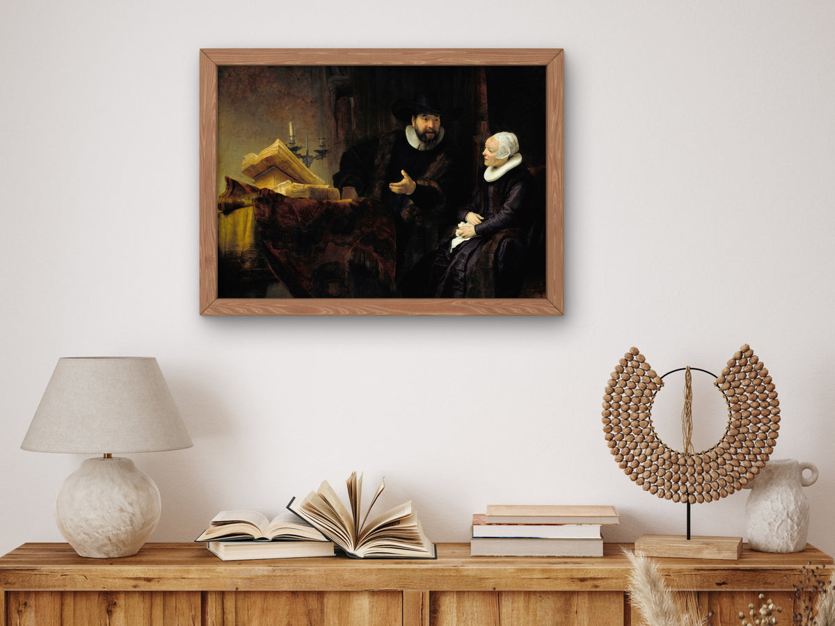 The Mennonite Preacher Anslo and His Wife by Rembrandt van Rijn 1641, Wall Art Print, Fine Art Reproduction, Museum Quality Decor, Poster