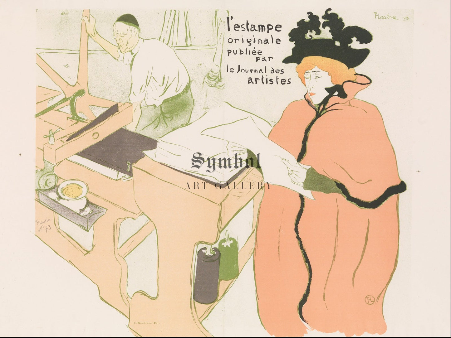 Cover for L'Estampe originale Album I by Henri de Toulouse Lautrec 1893, Wall Art Print, Fine Art Reproduction, Museum Quality Decor, Poster
