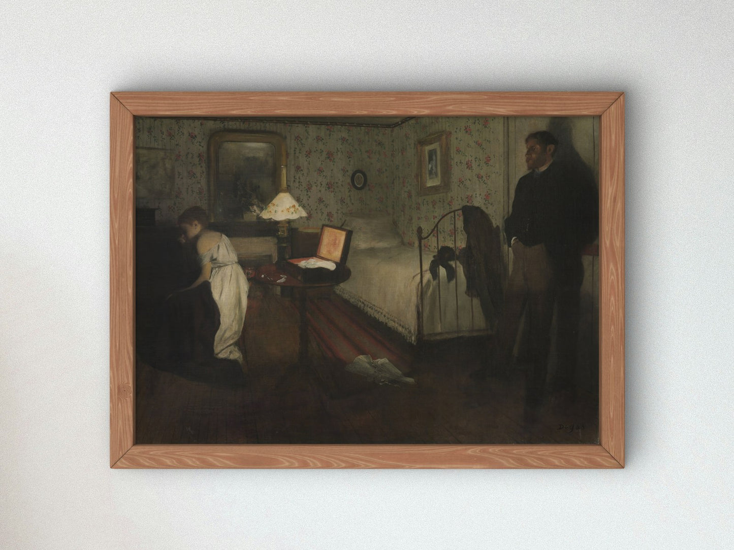Interior by Edgar Degas 1869, Wall Art Print, Fine Art Reproduction, Museum Quality Decor, Poster