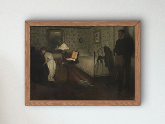 Interior by Edgar Degas 1869, Wall Art Print, Fine Art Reproduction, Museum Quality Decor, Poster