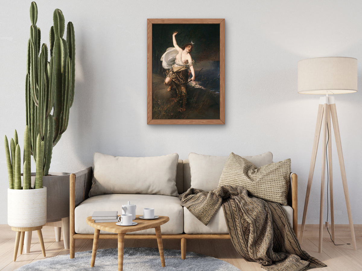 Diana by Julius Kronberg 1881, Wall Art Print, Fine Art Reproduction, Museum Quality Decor, Poster