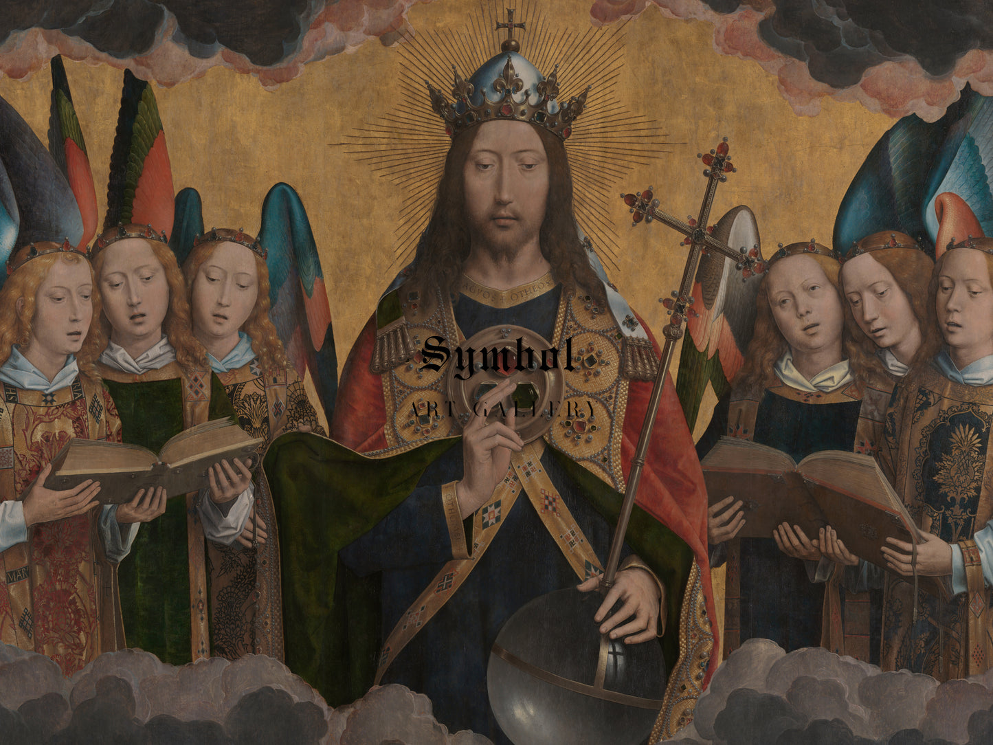 God the Father with Singing Angels by Hans Memling 1483, Wall Art Print, Fine Art Reproduction, Museum Quality Decor, Poster
