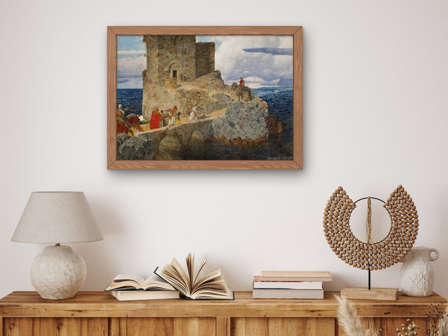 Moorish Tower on the Spanish Coast by Alexander Rothaug, Wall Art Print, Fine Art Reproduction, Museum Quality Decor, Poster