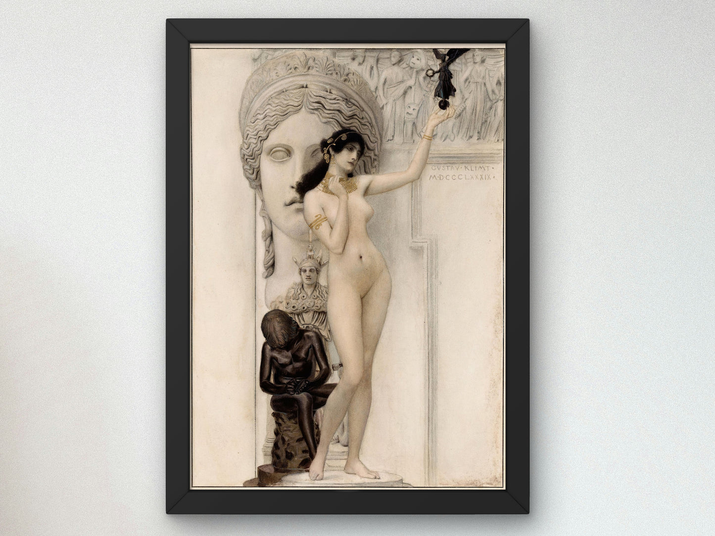 Allegory of Sculpture by Gustav Klimt 1889, Wall Art Print, Fine Art Reproduction, Museum Quality Decor, Poster