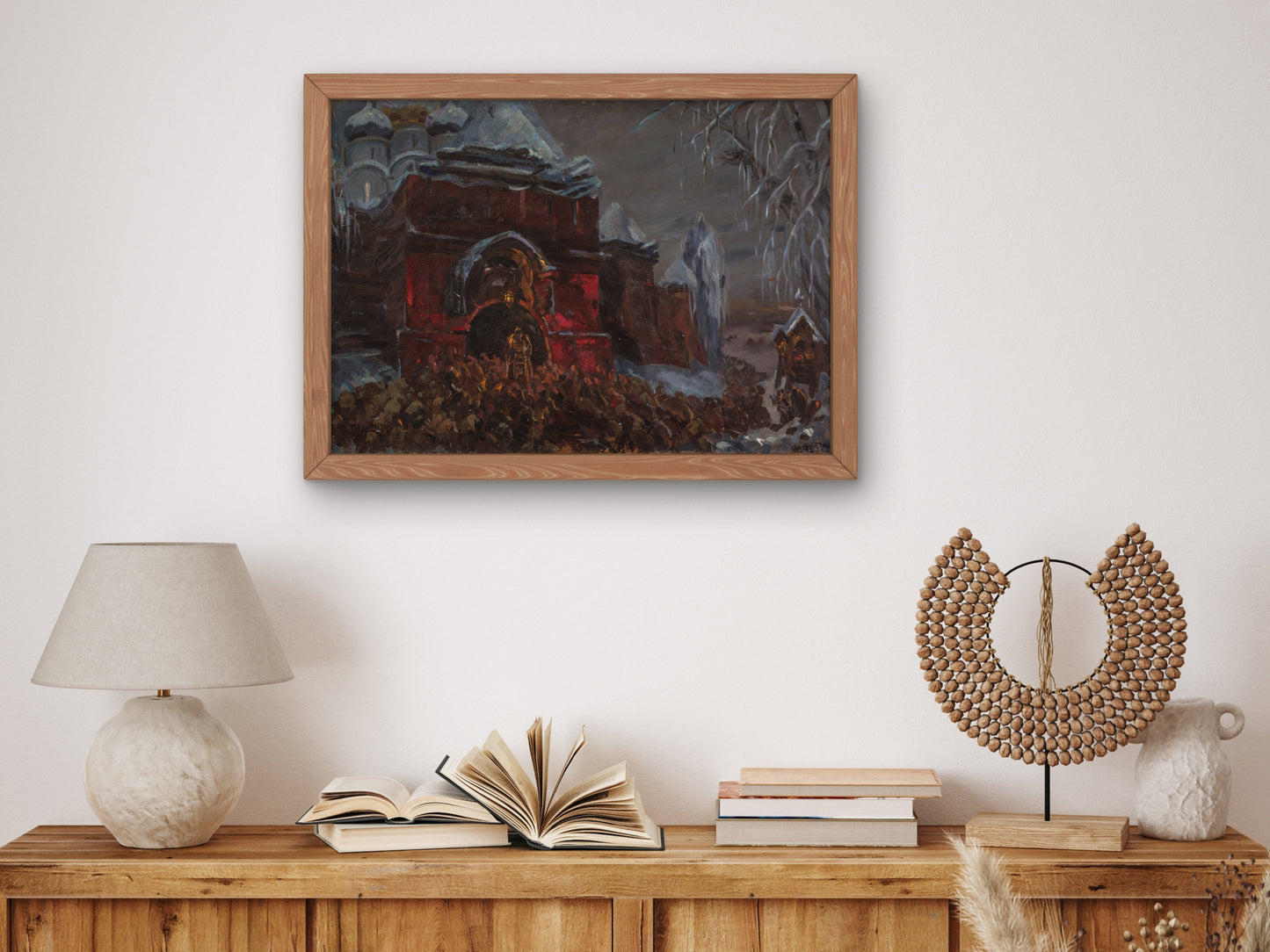 Novodevichy Cemetery Sketch for Boris Godunov by Fyodor Fyodorovsky 1946, Wall Art Print, Fine Art Reproduction, Museum Quality Decor