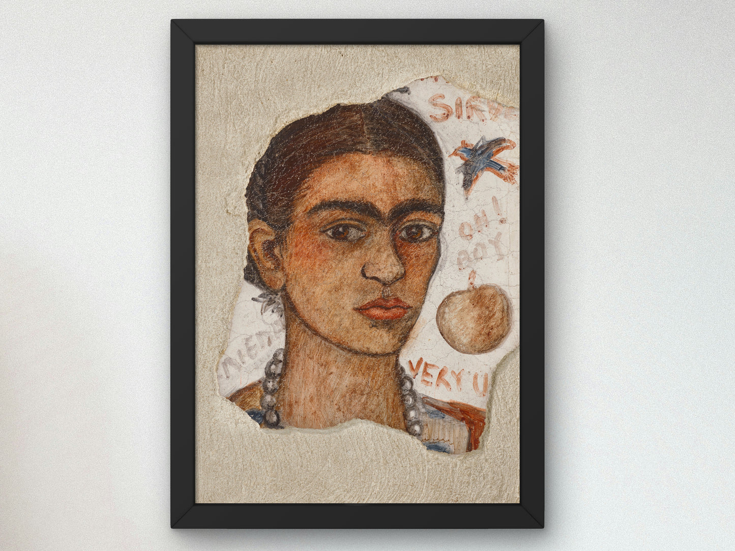 Self Portrait Very Ugly by Frida Kahlo 1933, Wall Art Print, Fine Art Reproduction, Museum Quality Decor, Poster