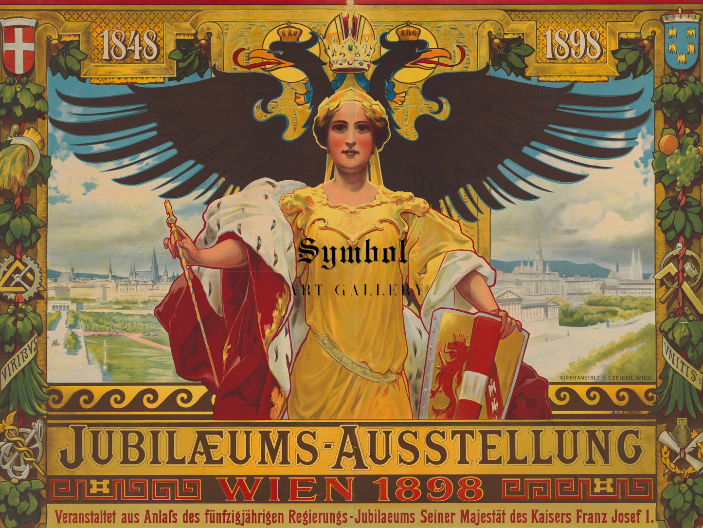 Anniversary Exhibition by Alois Hans Schram 1898, Wall Art Print, Fine Art Reproduction, Museum Quality Decor, Poster