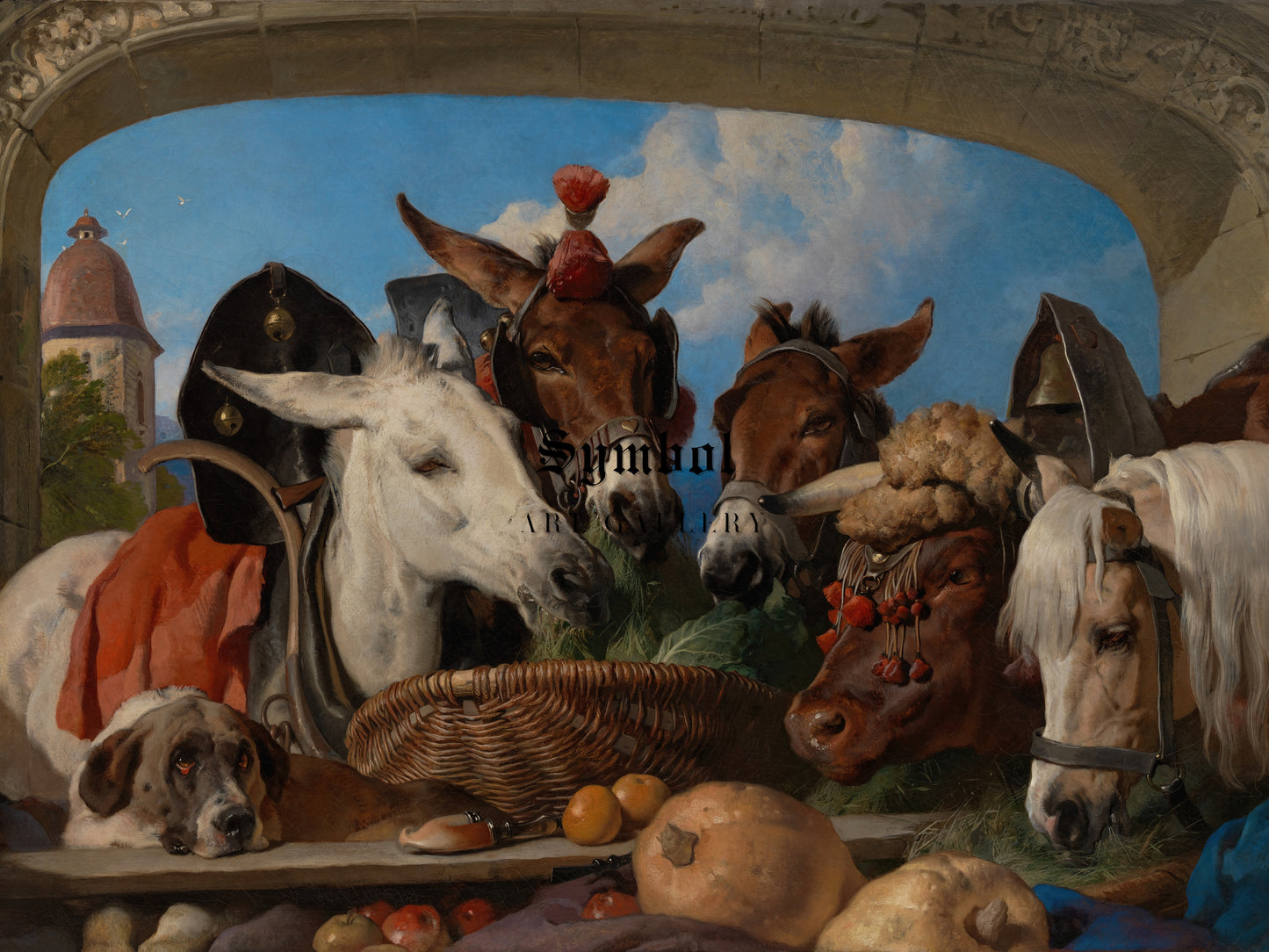 A Group of Animals Geneva by Edwin Henry Landseer 1851, Wall Art Print, Fine Art Reproduction, Museum Quality Decor, Poster