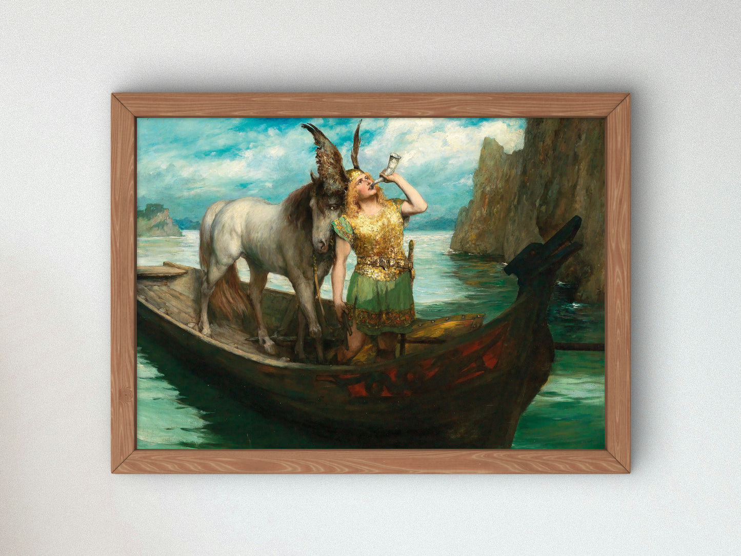 Götterdämmerung Act I Siegfried's Rhine Journey by Ferdinand Leeke 1908, Wall Art Print, Fine Art Reproduction, Museum Quality Decor, Poster