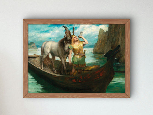 Götterdämmerung Act I Siegfried's Rhine Journey by Ferdinand Leeke 1908, Wall Art Print, Fine Art Reproduction, Museum Quality Decor, Poster