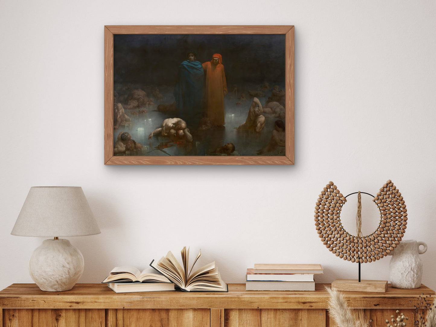 Dante and Virgil in the Ninth Circle of Hell by Gustave Doré 1861, Wall Art Print, Fine Art Reproduction, Museum Quality Decor, Poster