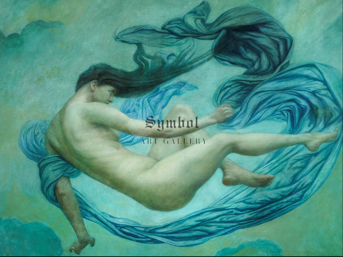 Flying Figure Towards the Dawn by Emily Ford 1889, Wall Art Print, Fine Art Reproduction, Museum Quality Decor, Poster