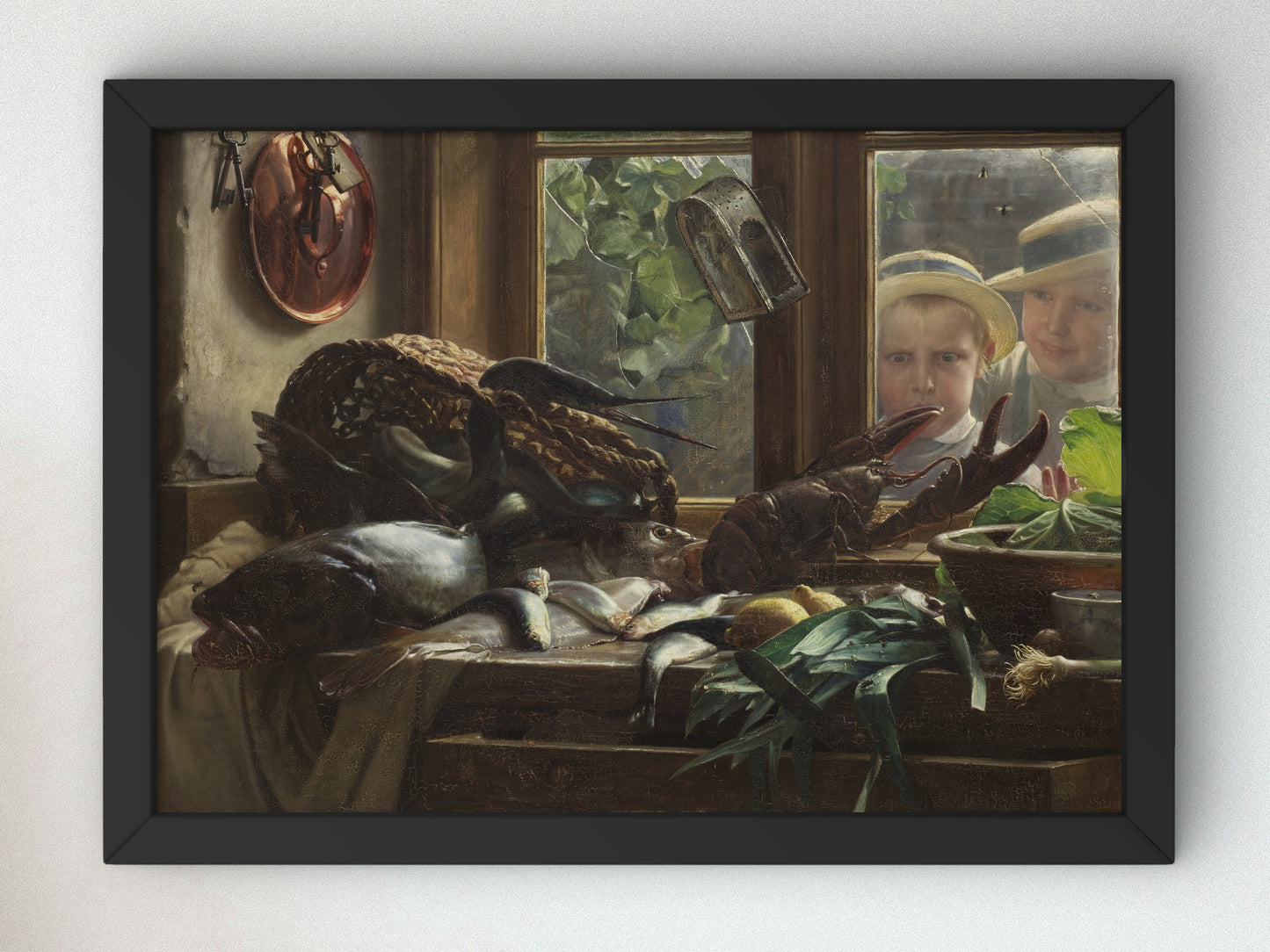 Still Life With Fish by Carl Bloch 1878, Wall Art Print, Fine Art Reproduction, Museum Quality Decor, Poster