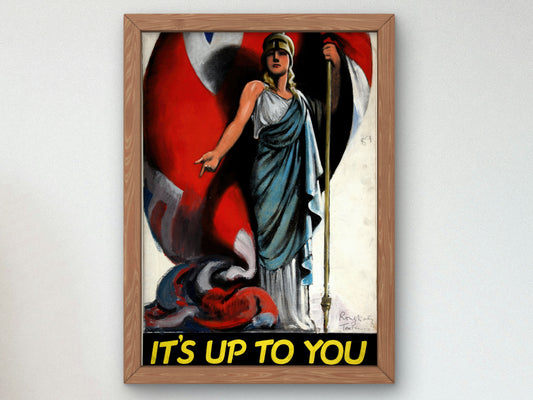 It's Up to You! by Tom Purvis 1939, Wall Art Print, Fine Art Reproduction, Museum Quality Decor, Poster