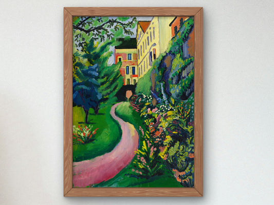 Our Garden with Flowering Borders by August Macke 1912, Wall Art Print, Fine Art Reproduction, Museum Quality Decor, Poster
