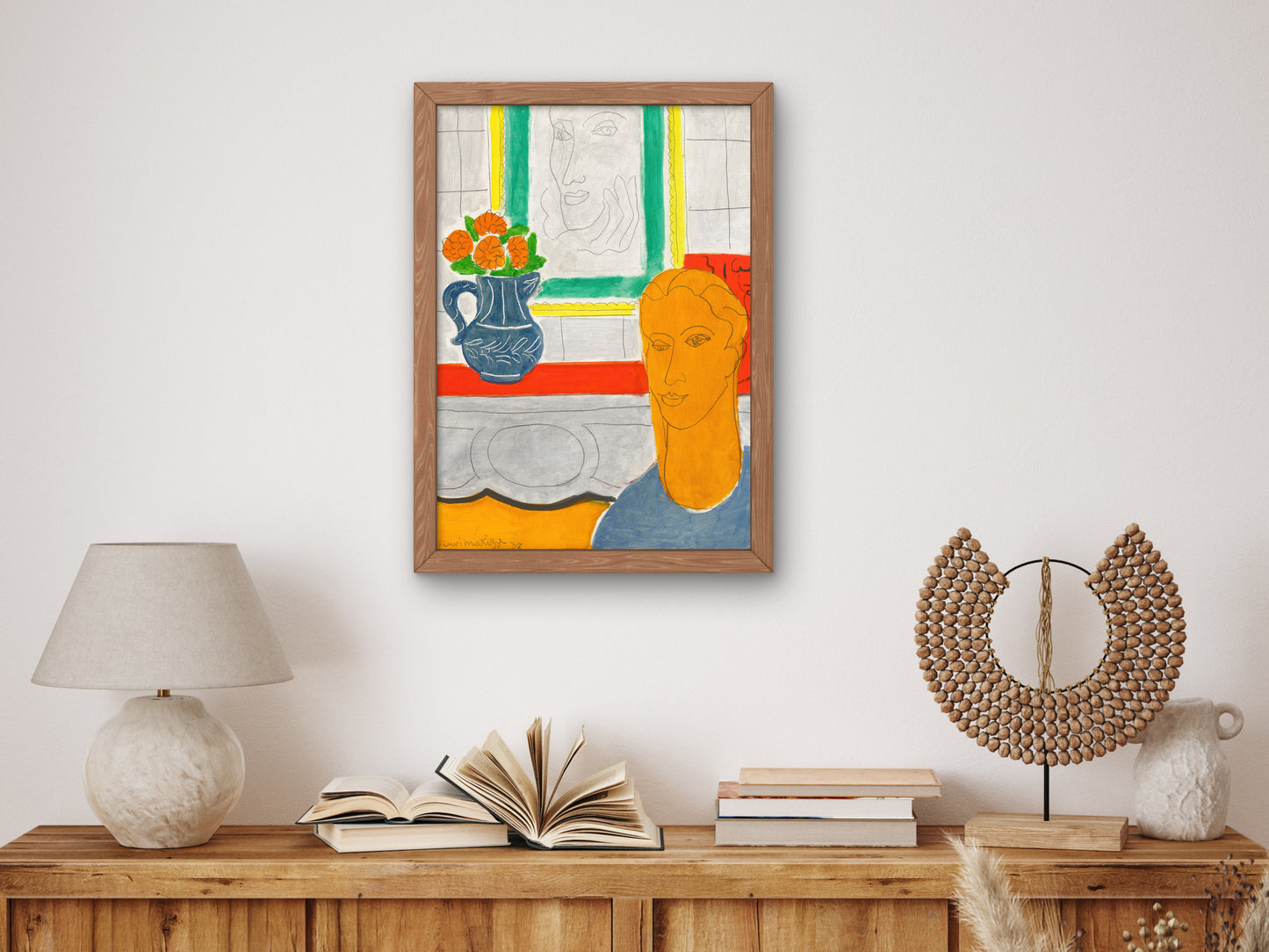 Figure et Bouquet by Henri Matisse 1937, Wall Art Print, Fine Art Reproduction, Museum Quality Decor, Poster