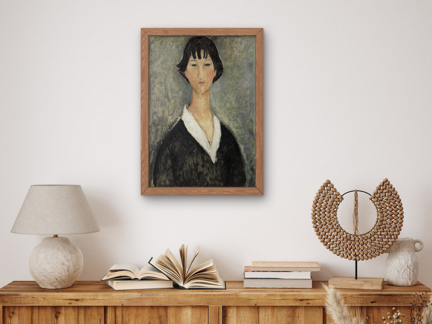 Young Girl with Black Hair by Amedeo Modigliani 1918, Wall Art Print, Fine Art Reproduction, Museum Quality Decor, Poster