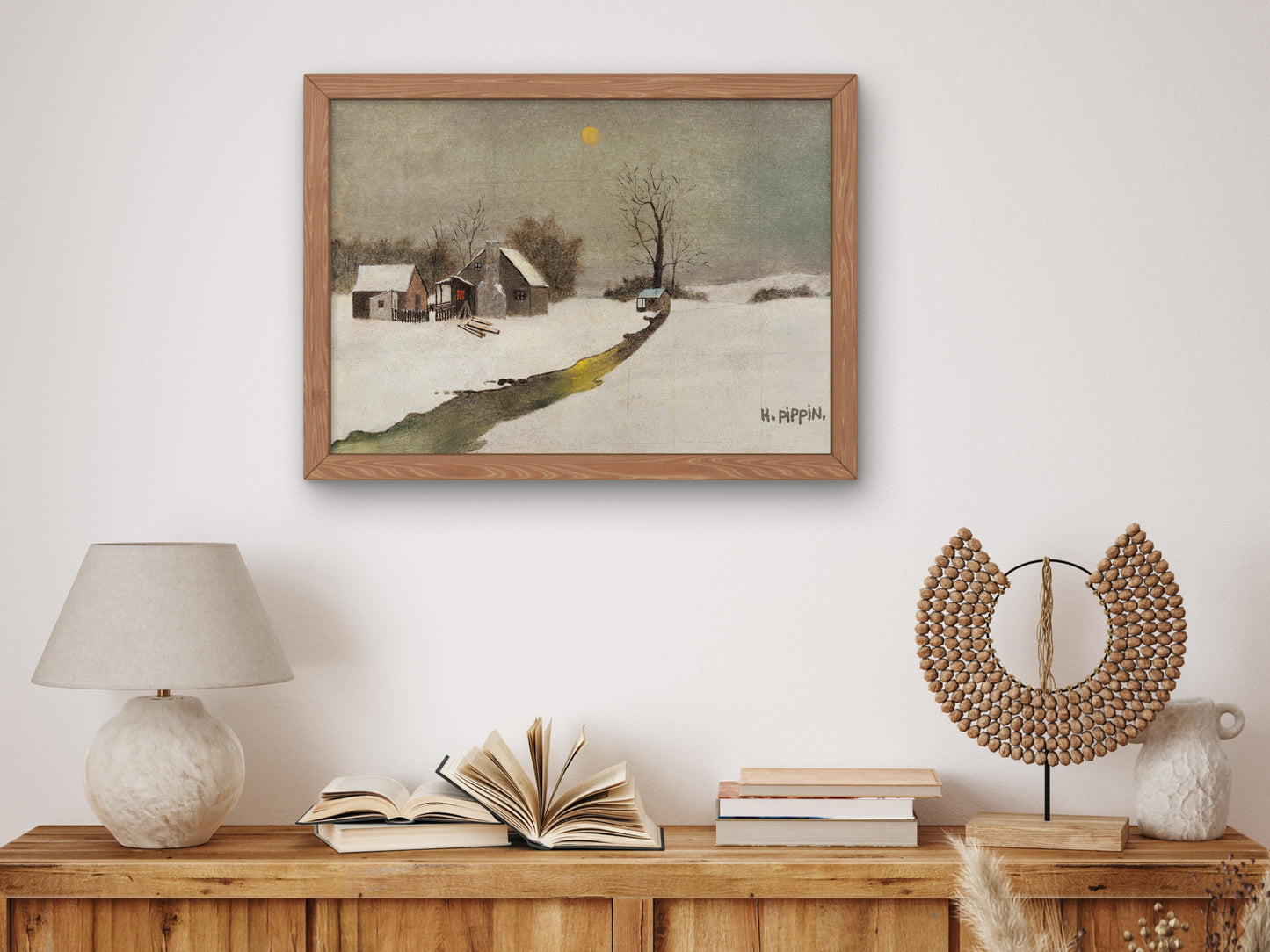 Winter Landscape by Horace Pippin 1940, Wall Art Print, Fine Art Reproduction, Museum Quality Decor, Poster